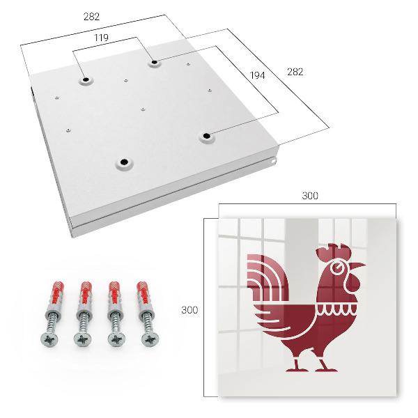Caja para llaves con diseño de gallo estilo folclórico