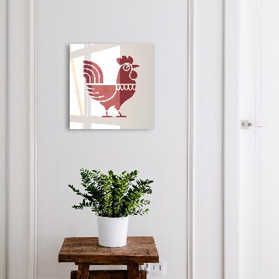 Caja para llaves con diseño de gallo estilo folclórico