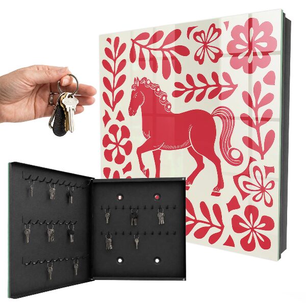 Armario para llaves con ilustración de caballo