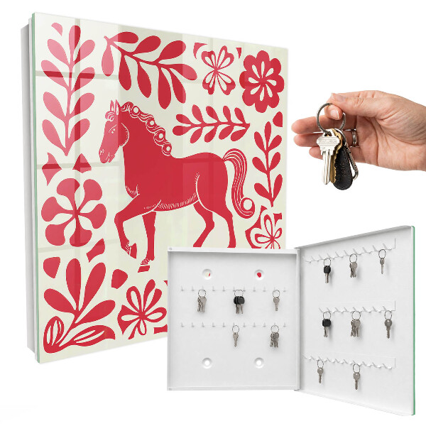 Armario para llaves con ilustración de caballo