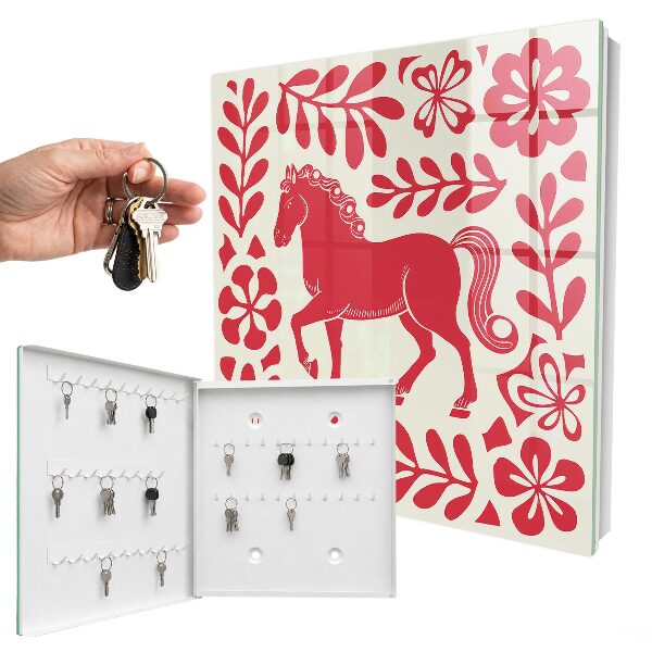 Armario para llaves con ilustración de caballo