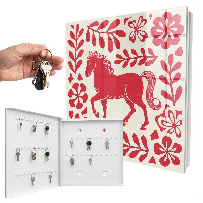 Armario para llaves con ilustración de caballo