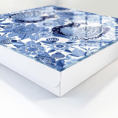Caja para llaves con diseño de pájaros folclóricos