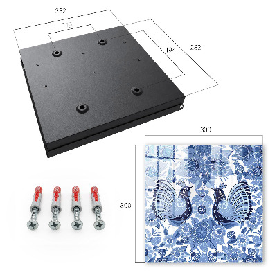 Caja para llaves con diseño de pájaros folclóricos