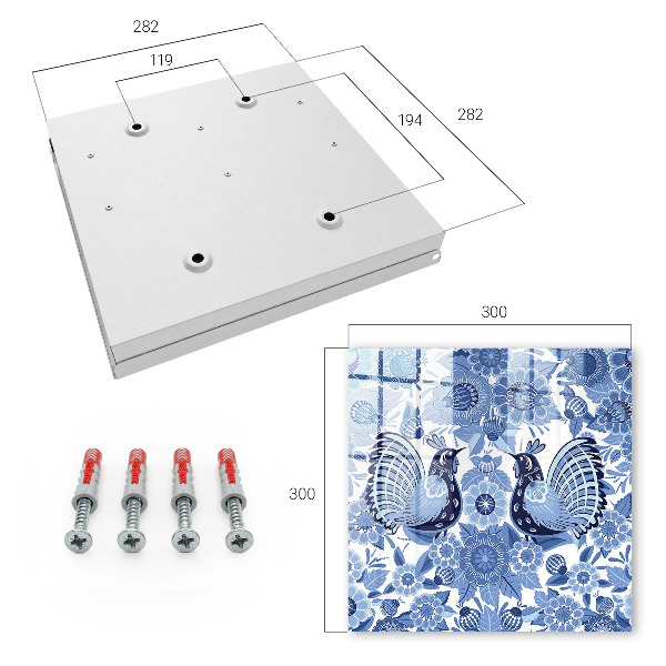 Caja para llaves con diseño de pájaros folclóricos