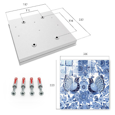Caja para llaves con diseño de pájaros folclóricos
