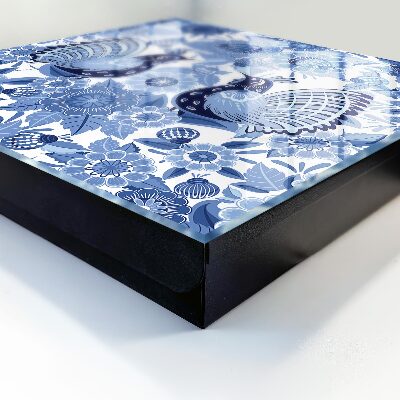 Caja para llaves con diseño de pájaros folclóricos