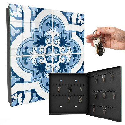Armario para llaves con diseño de azulejos azules
