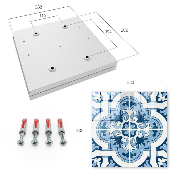 Armario para llaves con diseño de azulejos azules