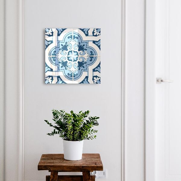 Armario para llaves con diseño de azulejos azules