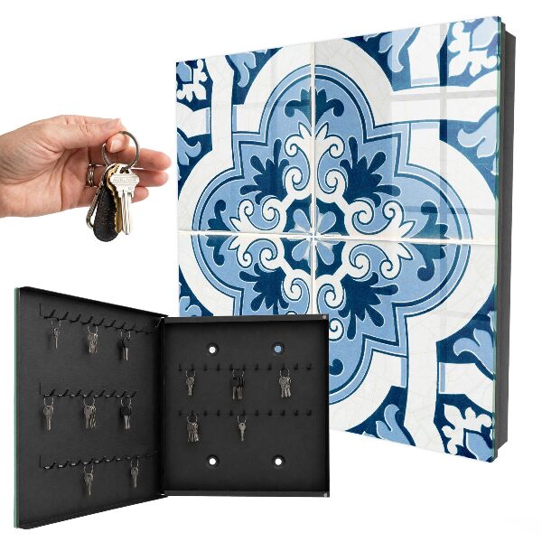 Armario para llaves con diseño de azulejos azules