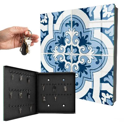 Armario para llaves con diseño de azulejos azules