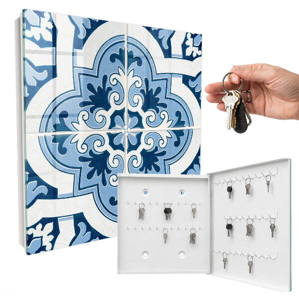 Armario para llaves con diseño de azulejos azules