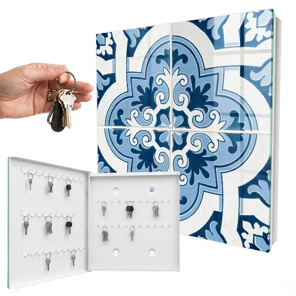 Armario para llaves con diseño de azulejos azules