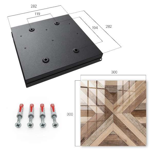Armario para llaves de madera con diseño geométrico