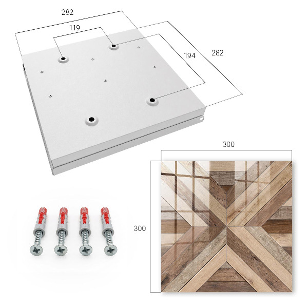 Armario para llaves de madera con diseño geométrico