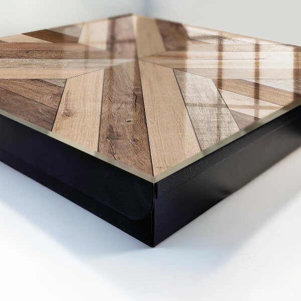 Armario para llaves de madera con diseño geométrico