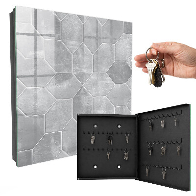 Caja para llaves diseño geométrico gris