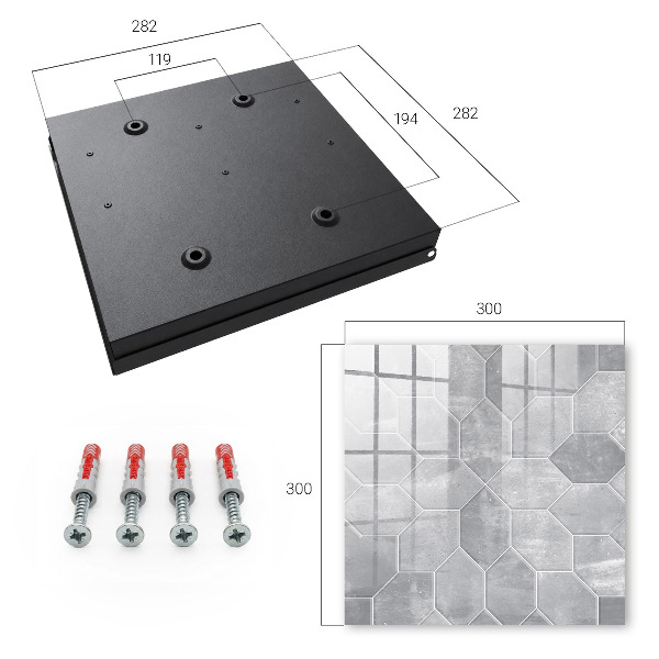 Caja para llaves diseño geométrico gris