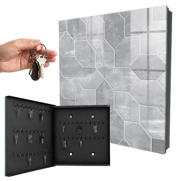 Caja para llaves diseño geométrico gris