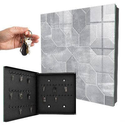 Caja para llaves diseño geométrico gris