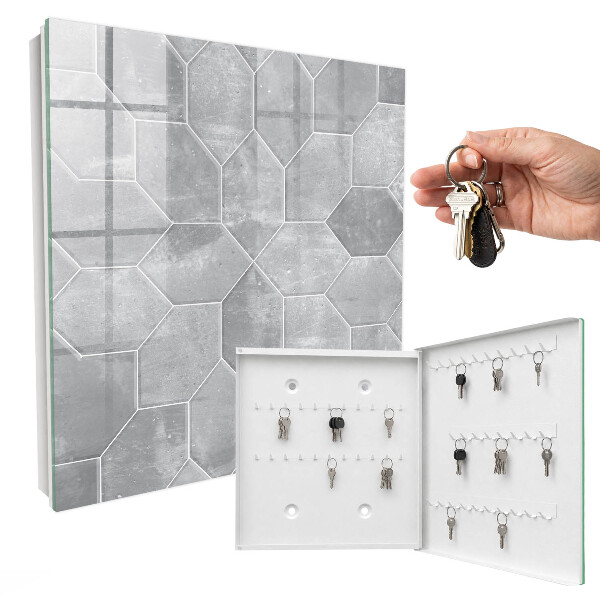 Caja para llaves diseño geométrico gris