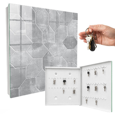 Caja para llaves diseño geométrico gris