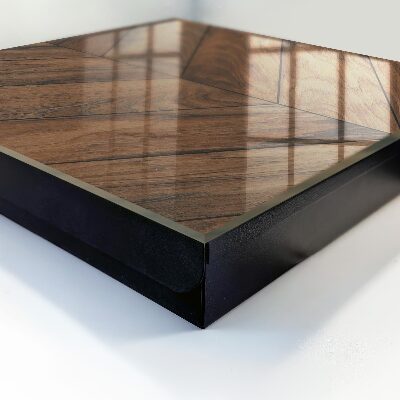 Caja para llaves con diseño de hueso de pescado de madera