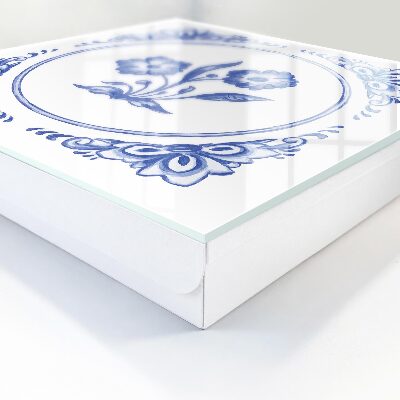 Armario para llaves con diseño de flores azules