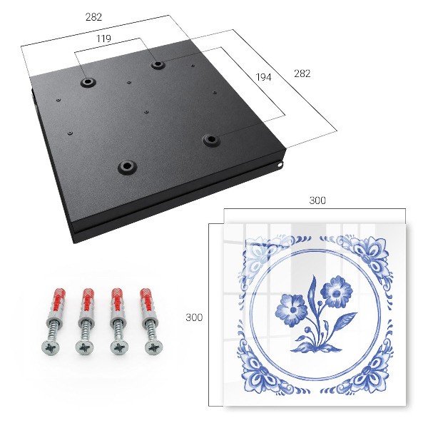 Armario para llaves con diseño de flores azules