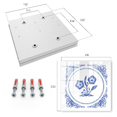 Armario para llaves con diseño de flores azules
