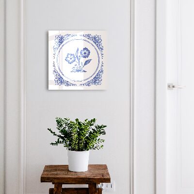 Armario para llaves con diseño de flores azules