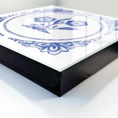 Armario para llaves con diseño de flores azules