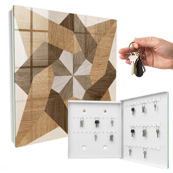 Armario para llaves de madera con forma de estrella
