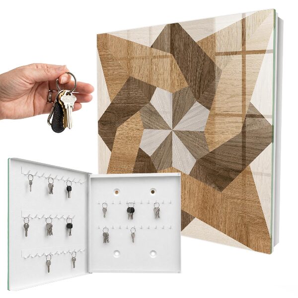 Armario para llaves de madera con forma de estrella