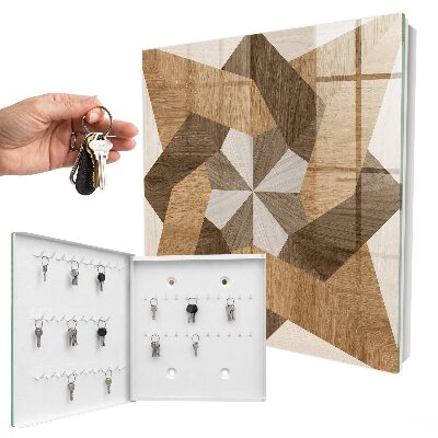Armario para llaves de madera con forma de estrella