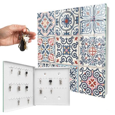 Armario para llaves con diseño de patrones de mosaico