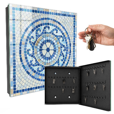 Caja para llaves con diseño de mosaico geométrico