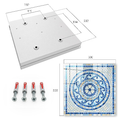 Caja para llaves con diseño de mosaico geométrico