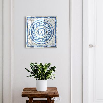 Caja para llaves con diseño de mosaico geométrico