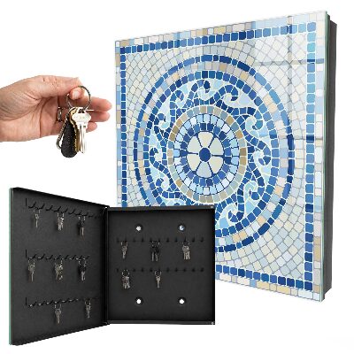 Caja para llaves con diseño de mosaico geométrico