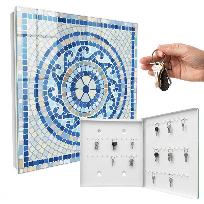 Caja para llaves con diseño de mosaico geométrico
