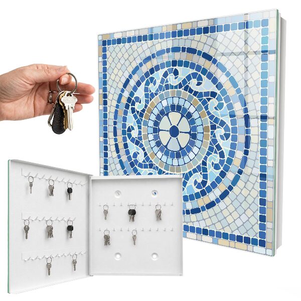 Caja para llaves con diseño de mosaico geométrico