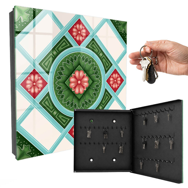 Caja para llaves con diseño de geometría floral