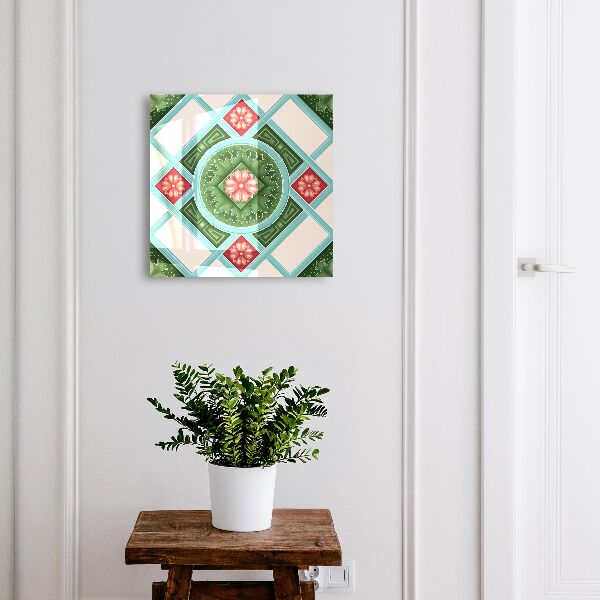 Caja para llaves con diseño de geometría floral
