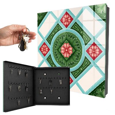 Caja para llaves con diseño de geometría floral