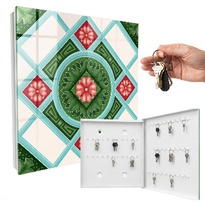 Caja para llaves con diseño de geometría floral