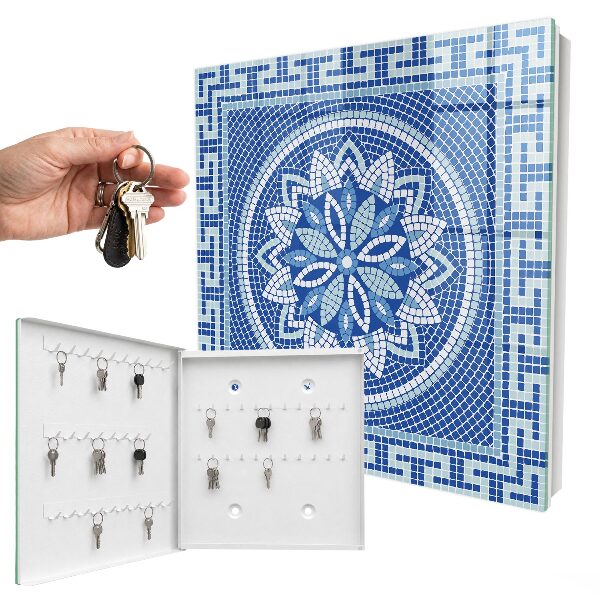 Armario para llaves con diseño de mosaico azul