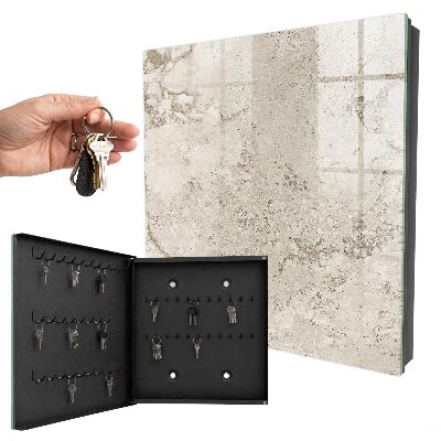 Armario para colgar llaves con acabado de textura beige