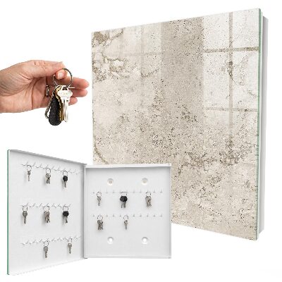 Armario para colgar llaves con acabado de textura beige